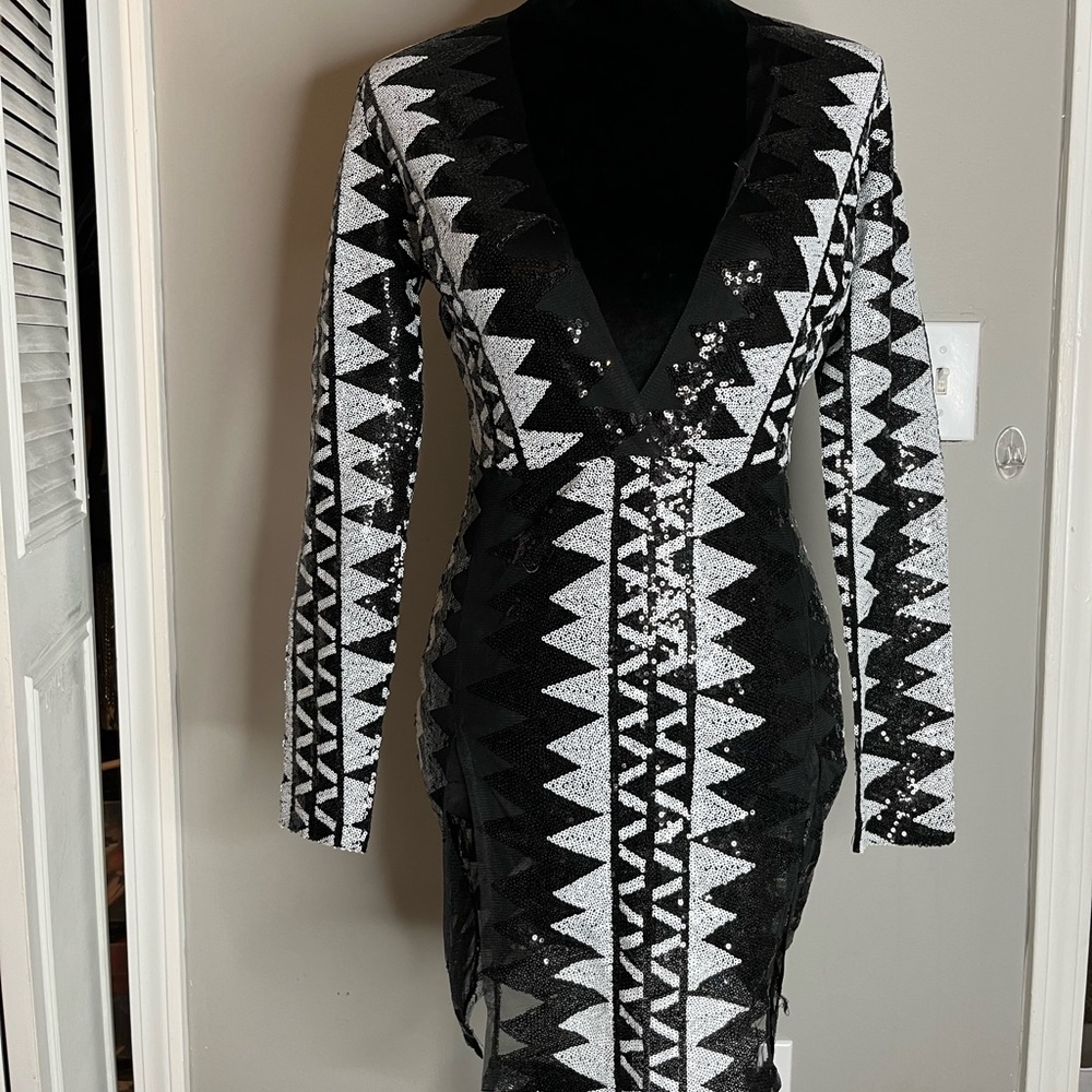 Sexy Sequence Split Dress